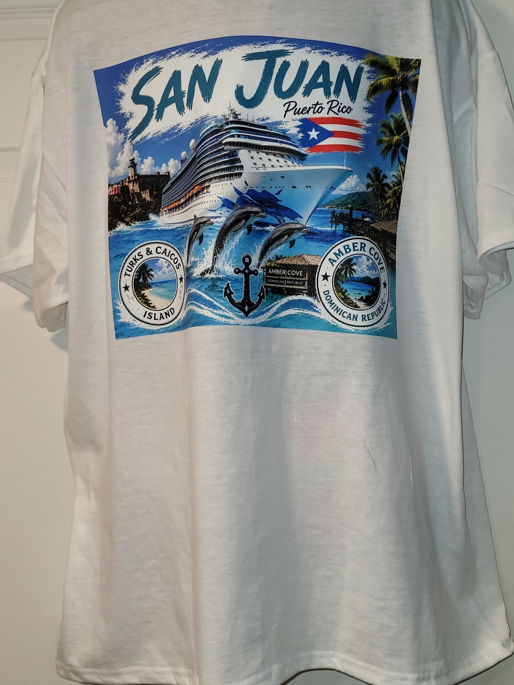 San Juan Puerto Rico White Graphic Tee - Men and Woman Casual Shirt - Picture 4 of 4